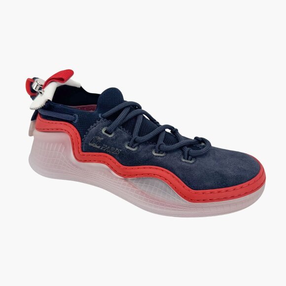 Christian Louboutin Arpoador Navy Drawstring Sock Sneakers Size 37 US 7 Women's - Picture 9 of 15